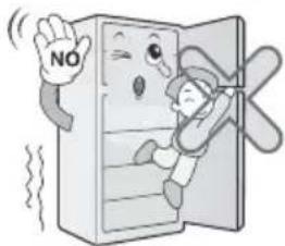 LG GLC252SQBB - Do not cling to the door or the shelves of the door or home bar of the freezer or the cool chamber. - 1