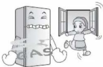 LG GLC252SQBB - When gas is leaked, do not touch the refrigerator or the outlet and ventilate the room immediately. - 1