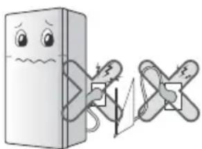 LG GLC252SQBB - Do not allow the power plug to face upward or to be squeezed at the back of the refrigerator. - 1