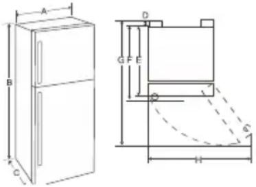 LG GLC252SQBB - Dimensions et dégagements - 1