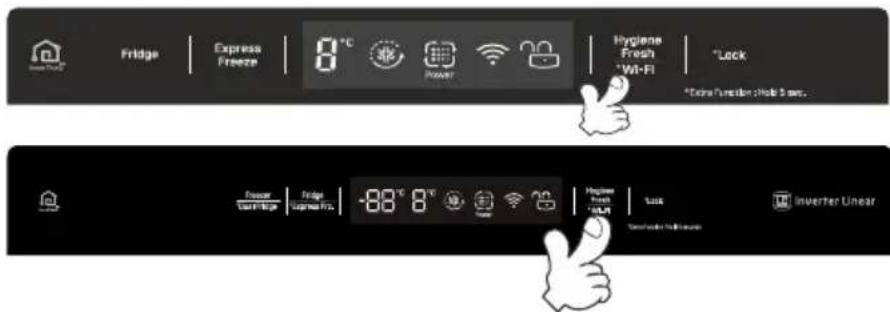 Fridge | Express Freeze | 8 °C POWER | Hygiene Fresh *Wt-Fi | "Lock *Extra Function: Web 5 sec. Power Cambridge | Fridge Luguen Pro. | -88 °C 8 °C Water | High Pressure /40kW | Low Inverter Linear Take down to Add more