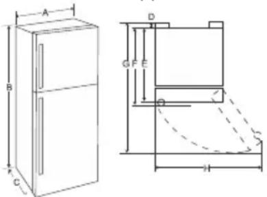 LG GLC502HQCN - Dimensions et dégagements - 1
