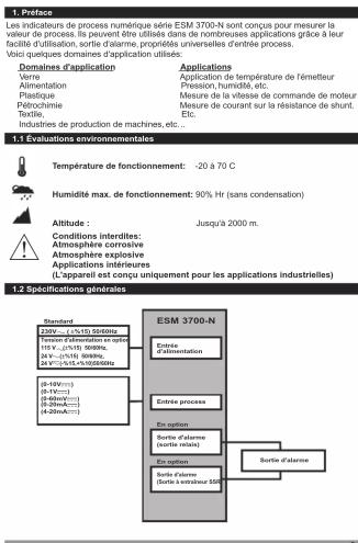 Emko ESM3700N - SEMKO ESM 3700-N taille DIN 77 x 35 indicateur de process numérique - 2