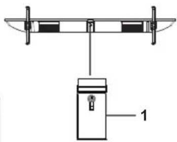 Technical diagram showing a mechanical or electrical component with labeled part '1'