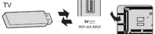 PANASONIC TX32LSW504 - Inserimento/rimozione dell'unità di memoria flash USB - 1
