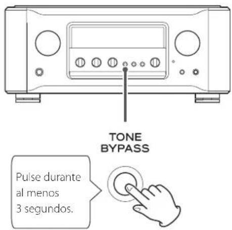 Esoteric F03A - Pulse y mantenga pulsado el botón TONE BYPASS durante al menos 3 segundos. - 1