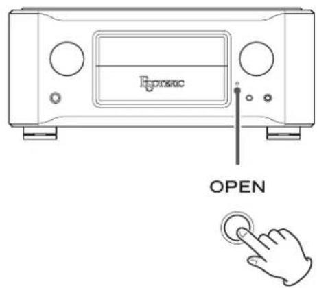 Esoteric F03A - Apertura de la tapa protectora de los controles - 1