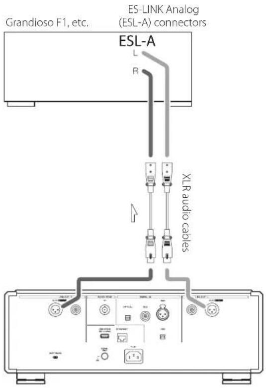 Esoteric N01 - Connecting to an amplifier using ESL-A - 1