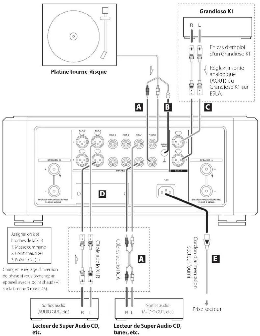 Esoteric Grandioso F1 - Précautions lors des branchements - 1