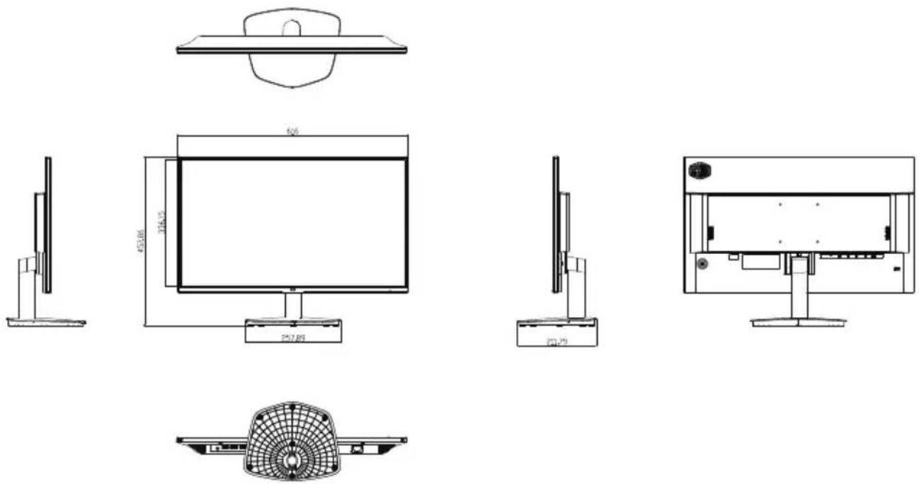 COOLER MASTER GM27FFS - Dimensions externes du produit - 1