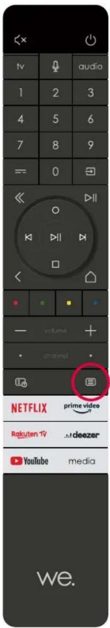 tv 1 4 7 == 0 audio 3 6 9 volume channel NETFLIX Rakuten TV YouTube media we.