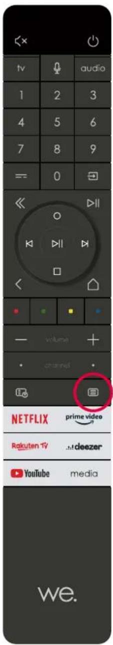 tv 1 4 7 == audio 2 5 8 0 3 6 9 volume channel NETFLIX Rakuten TV YouTube media prime video ..t deezer media we.