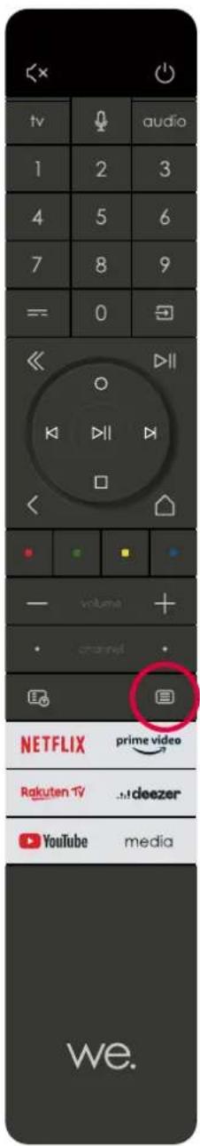 tv 1 4 7 == 0 audio 3 6 9 volume channel NETFLIX Rakuten TV YouTube media we.