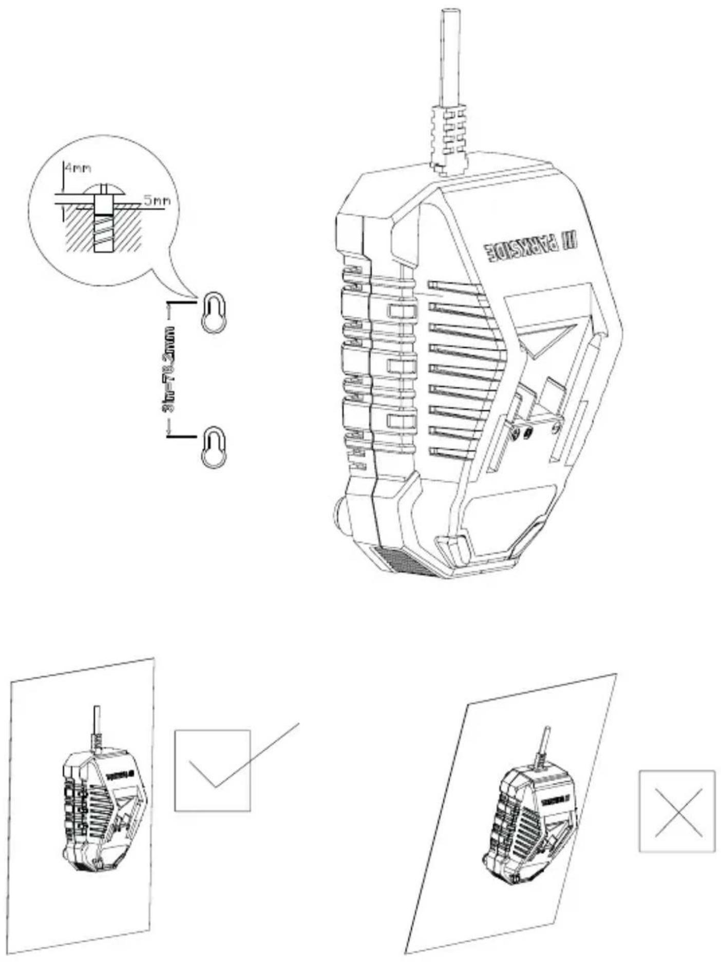 PARKSIDE IAN 380775 - CHARGEUR DE BATTERIE 20 V 2,4 A - 3