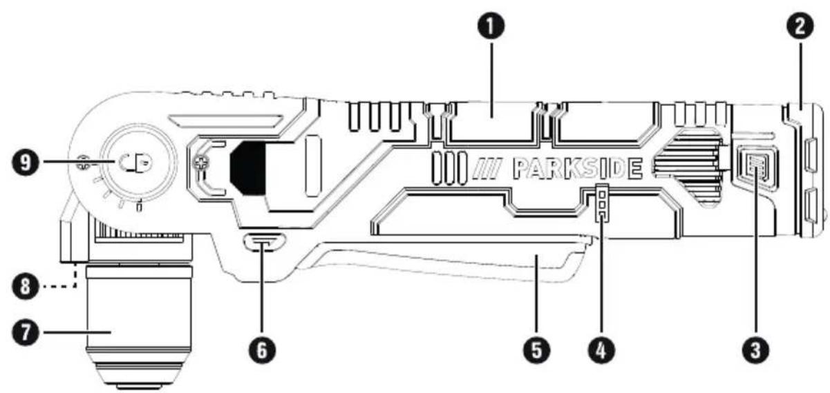 PARKSIDE PWBSA 12 A1 - AKKU-WINKELBOHRSCHRAUBER 12 V - 1