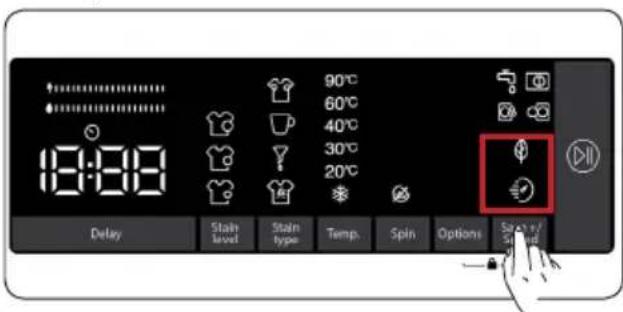 18:00 90°C 60°C 40°C 30°C 20°C Delay Stain Level Stain type Temp. Spin Options Spare in Spired