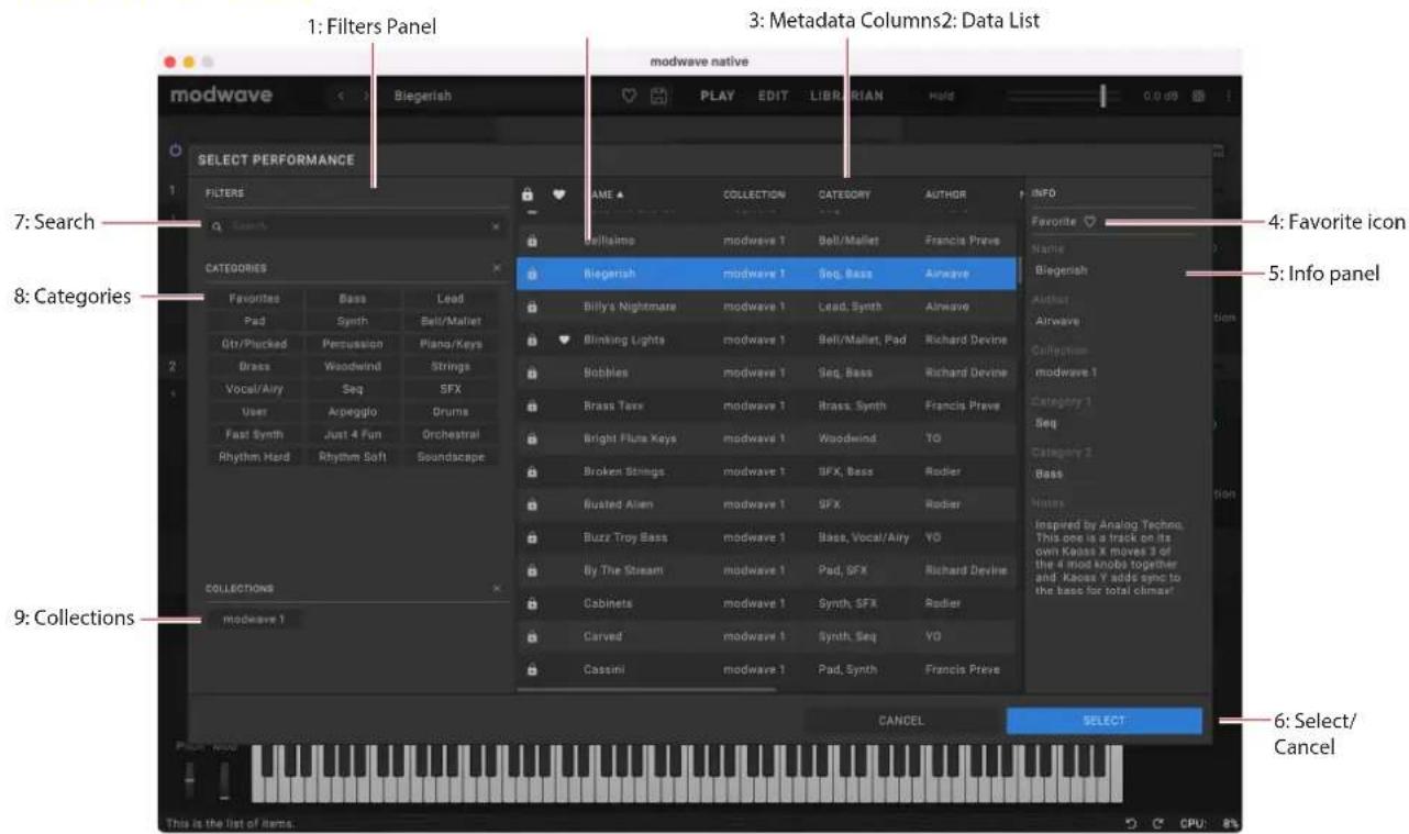 KORG Modwave native - サウンド・ブラウザ - 1