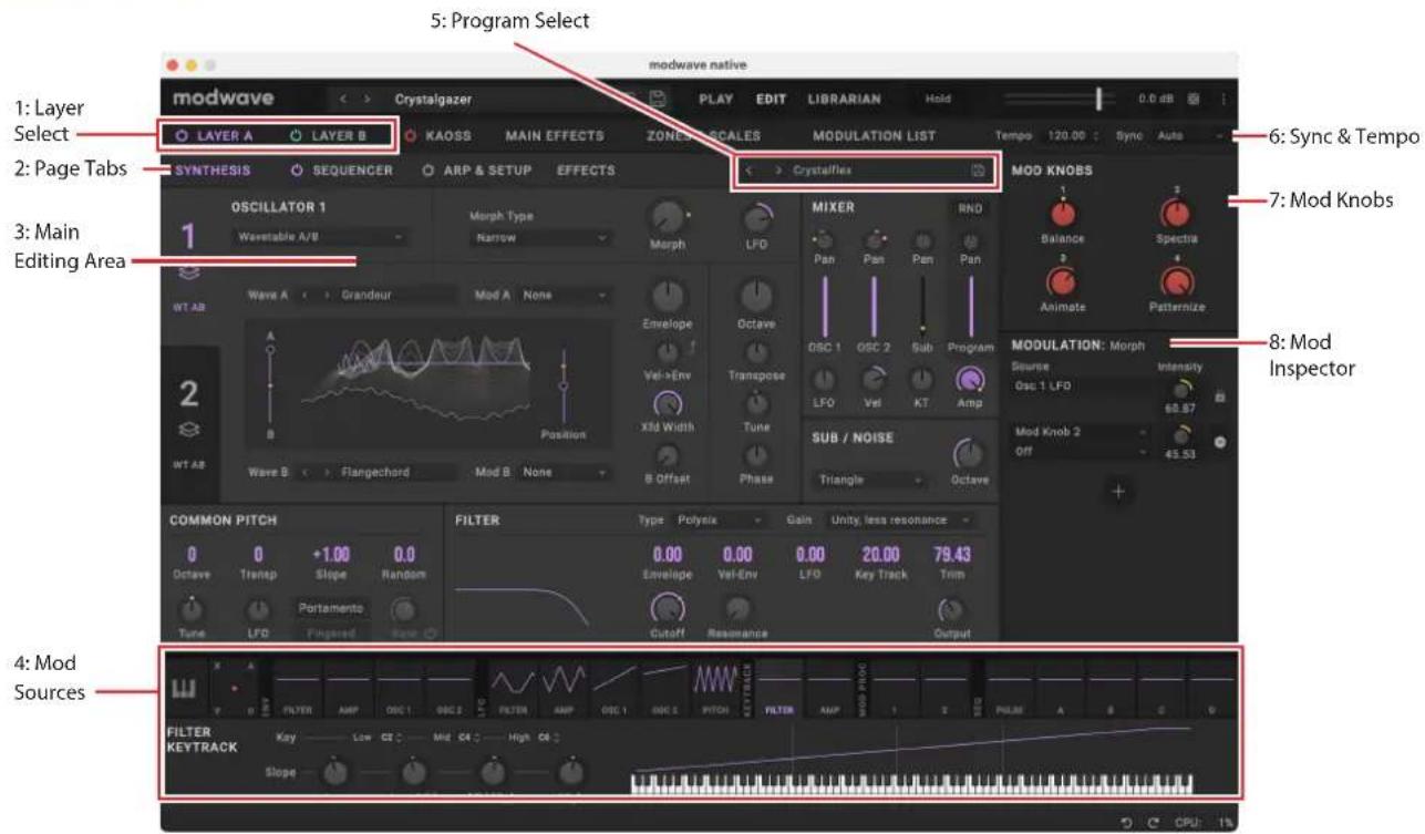 KORG Modwave native - Editページ - 1