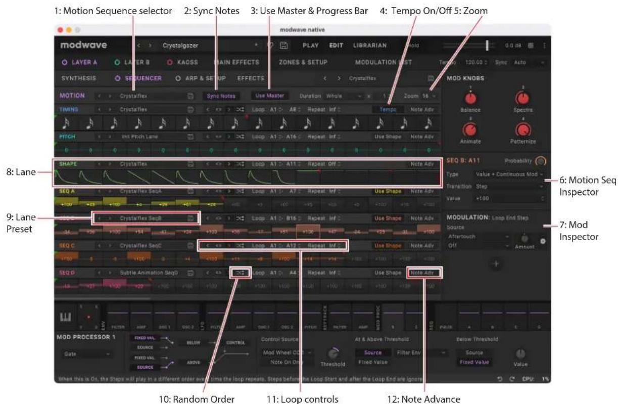KORG Modwave native - Sequencerページ - 1