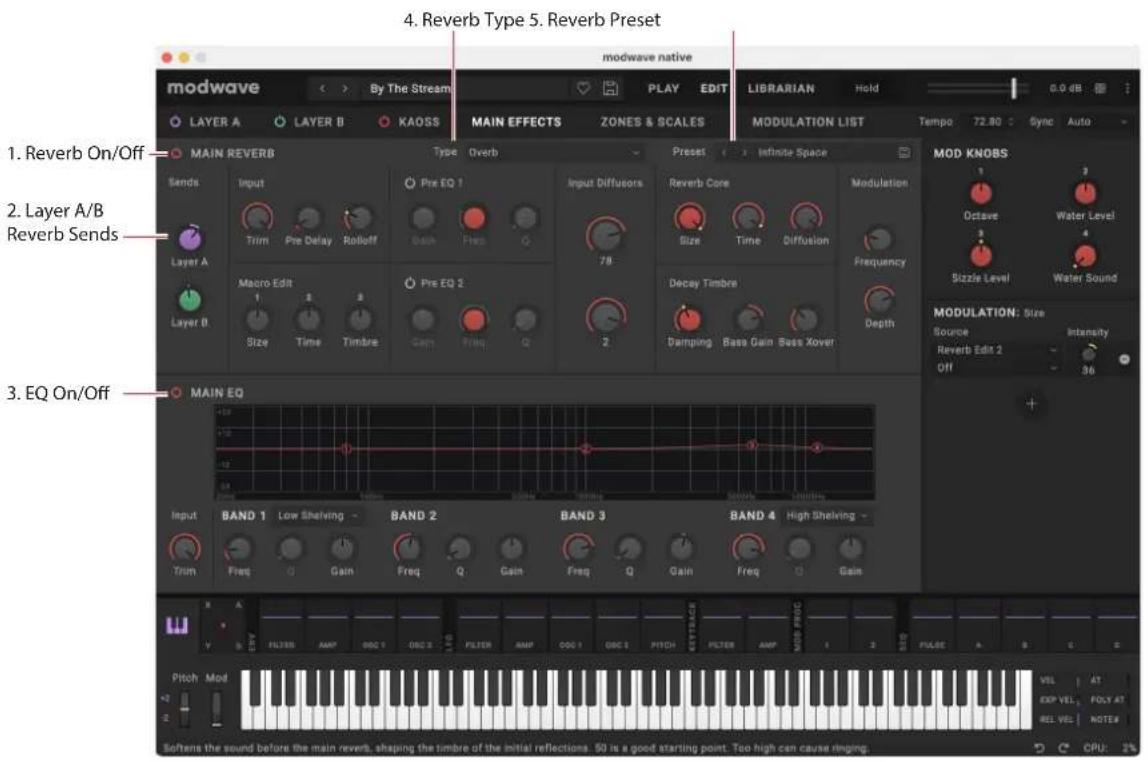 KORG Modwave native - Reverb & EQページ - 1