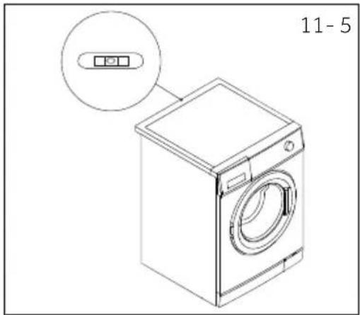 HAIER HD90A3939R - Vyrovnajte sušičku zo strany na stranu (obr. 11-5): - 1