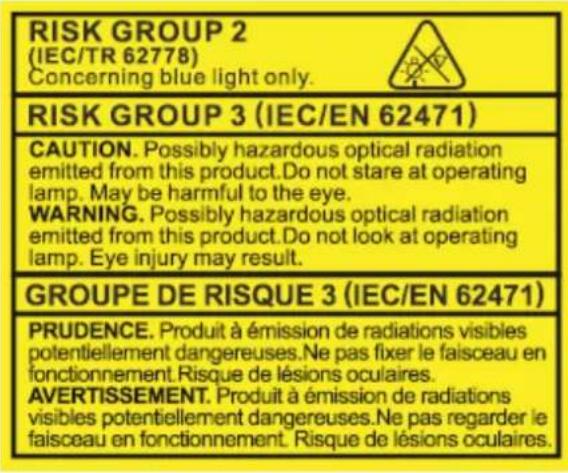 MARTIN ERA 400 Performance CLD - Avertissement de sécurité photobiologique - 1