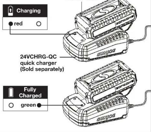 Snow Joe 24VSS11CT - Charging the Battery - 2