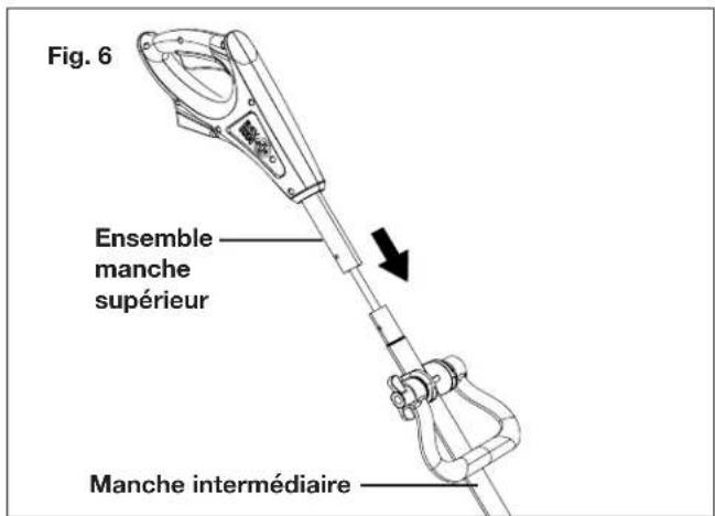 Snow Joe 24VSS11CT - Raccordement des éléments du manche - 3