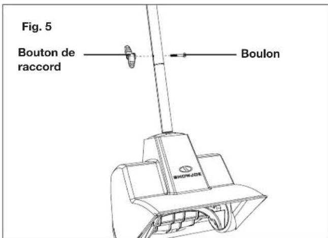Snow Joe 24VSS11CT - Raccordement des éléments du manche - 2
