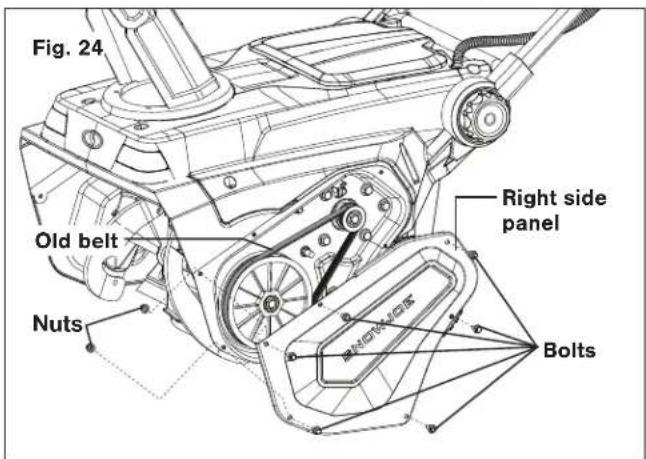 Snow Joe 24VX4SB21CT - Replacing Auger Belt - 1