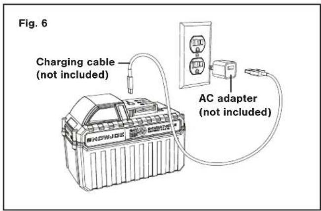 Snow Joe 24VX4SB21CT - USB Charging Port - 1
