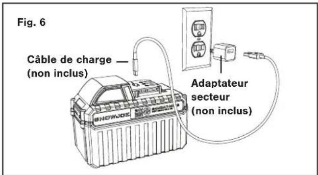 Snow Joe 24VX4SB21CT - Port de charge USB - 1