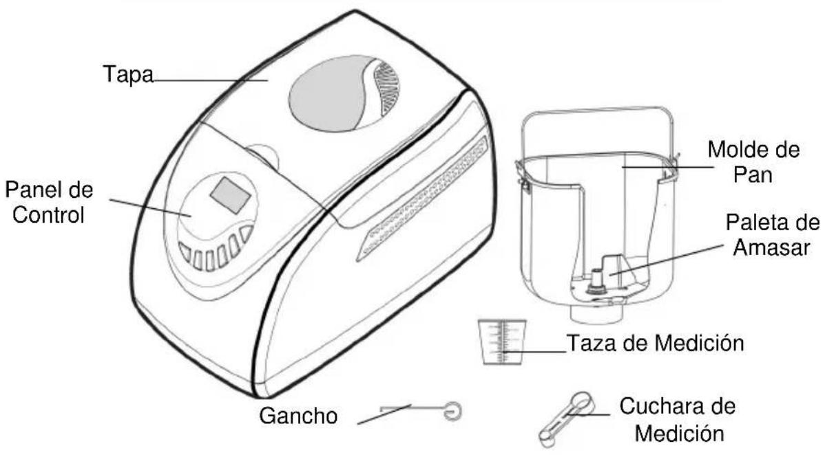 Tapa Panel de Control Gancho Molde de Pan Paleta de Amasar Taza de Medición Cuchara de Medición