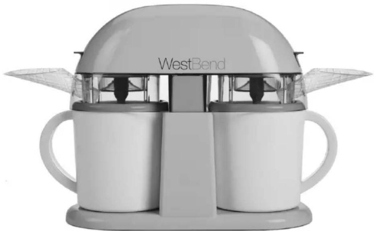 WestBend IC13887WB - MACHINE À GLACE AVEC PORTION SIMPLE OU DOUBLE - 1