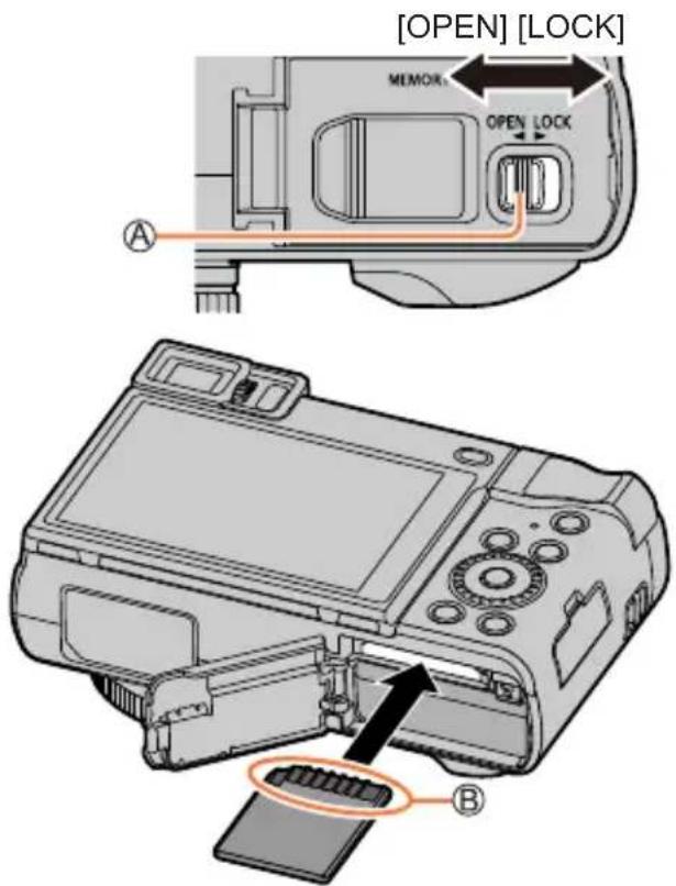 PANASONIC Lumix DCTZ96D - Insertion et retrait de la carte (en option) - 1