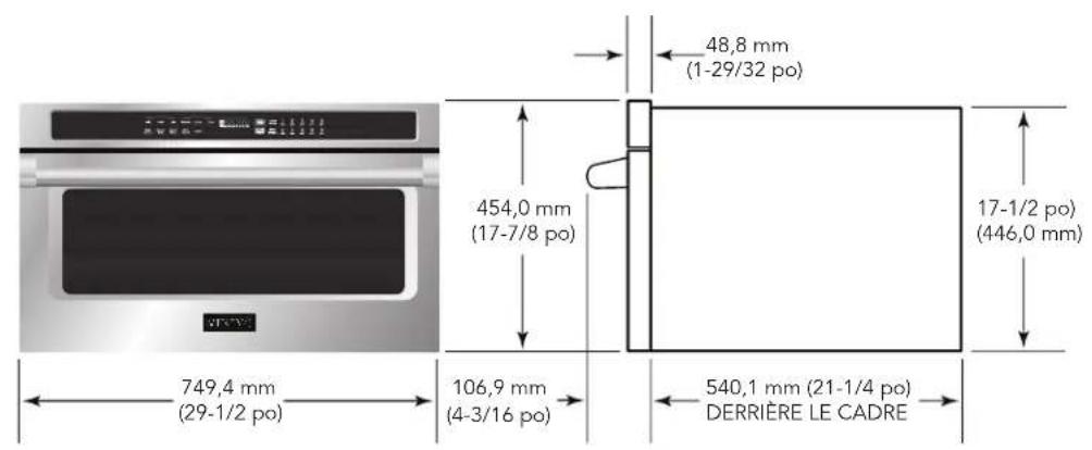 VIKING VMDD5306SS - Mesures du four - 1