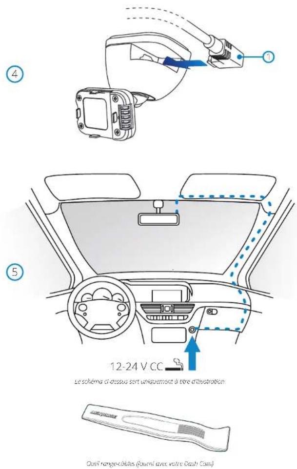 NEXT BASE 320XR - Fixer le support à la caméra dash cam - 1