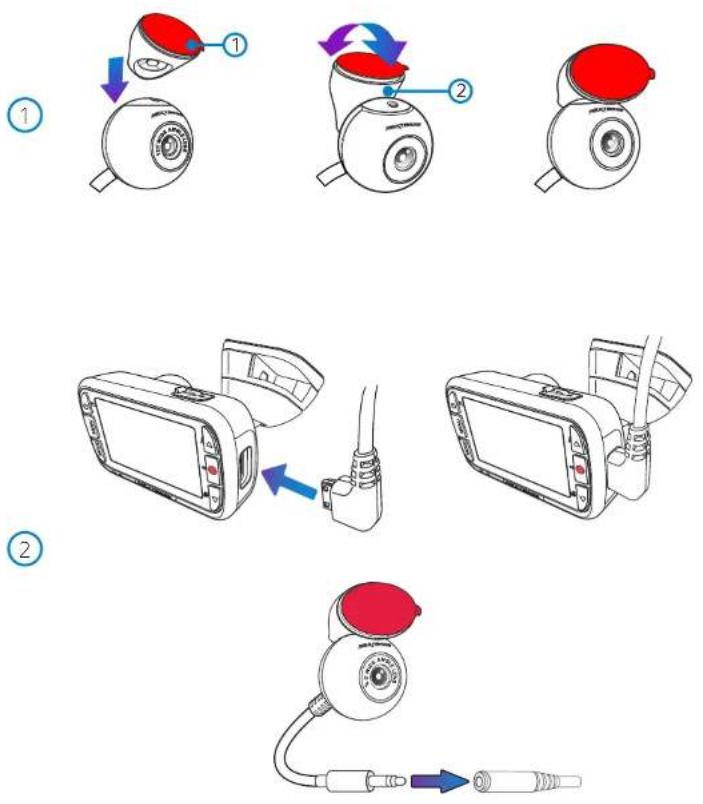 NEXT BASE 320XR - Remarques concernant le positionnement de votre dash cam - 2
