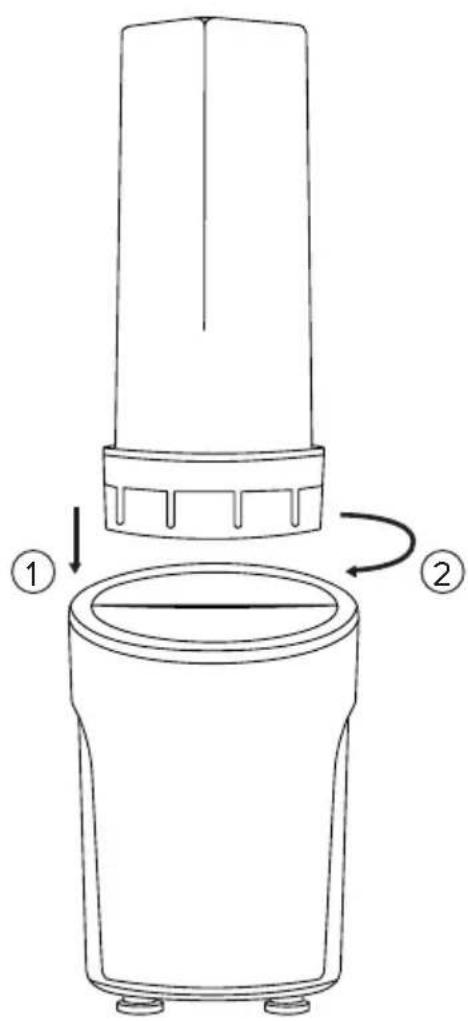Technical diagram of a mechanical component with labeled parts and directional arrows indicating motion or assembly.