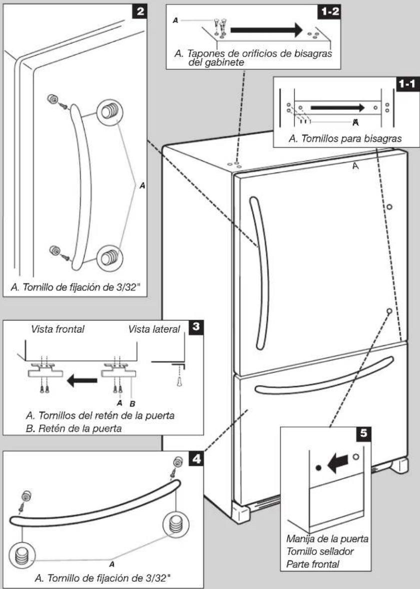 KITCHENAID KRBX109EBL - Cambio del sentido de abertura de las puertas (optional) - 1