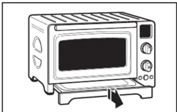 KITCHENAID KCO275OB - Retrait et nettoyage du ramasse-miettes - 1