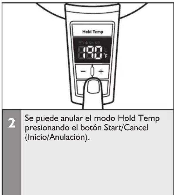 KITCHENAID KEK1722QG - Uso del modo Hold Temp (mantener la temperatura) - 2