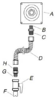 KITCHENAID KFGD500EBL - Raccordement typique par raccord flexible - 1