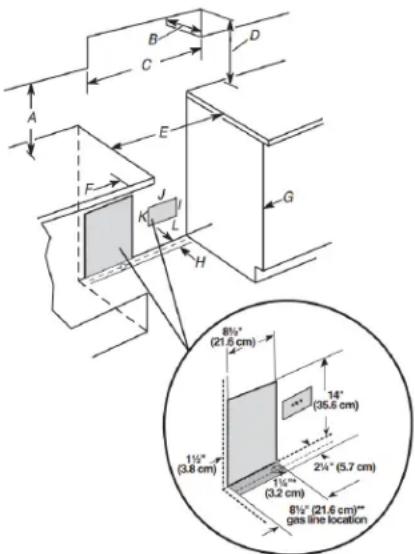 KITCHENAID KFGD500EBL - Cabinet Dimensions - 1