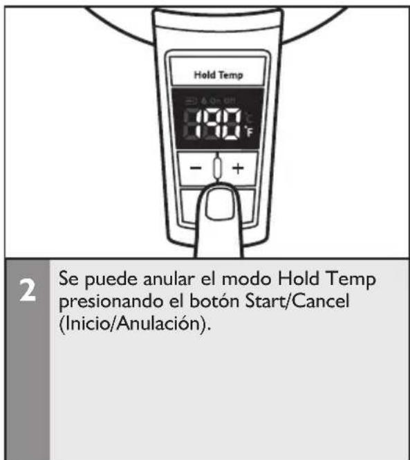 KITCHENAID KEK1722CS - Uso del modo Hold Temp (mantener la temperatura) - 2