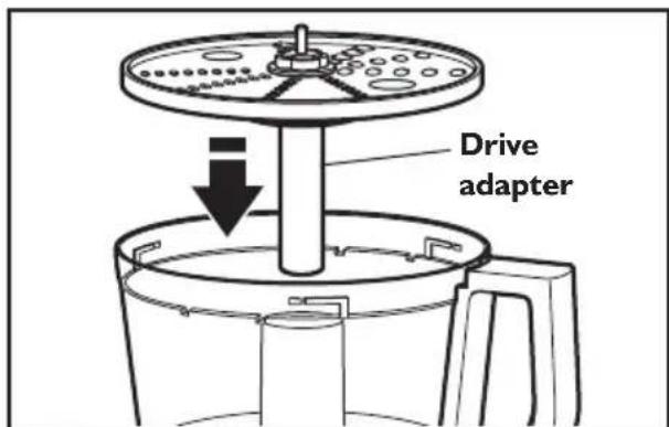 KITCHENAID KFP0722ER - Installing the reversible shredding disc - 2
