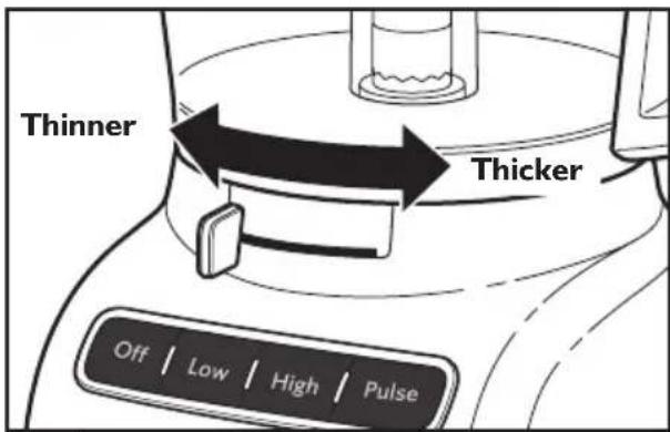 KITCHENAID KFP0722ER - Adjusting the slicing thickness - 1