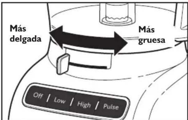 KITCHENAID KFP0722ER - como regular el grosor de las rebanadas - 1