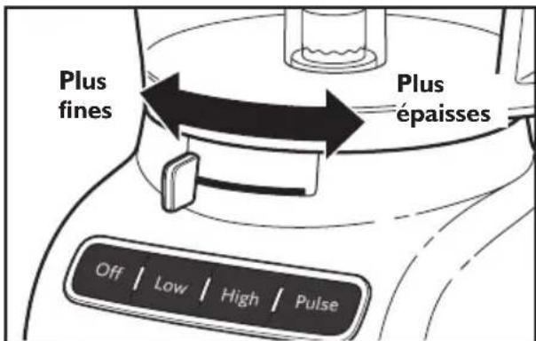 KITCHENAID KFP0722ER - Réglage de l'épaisseur des tranches - 1