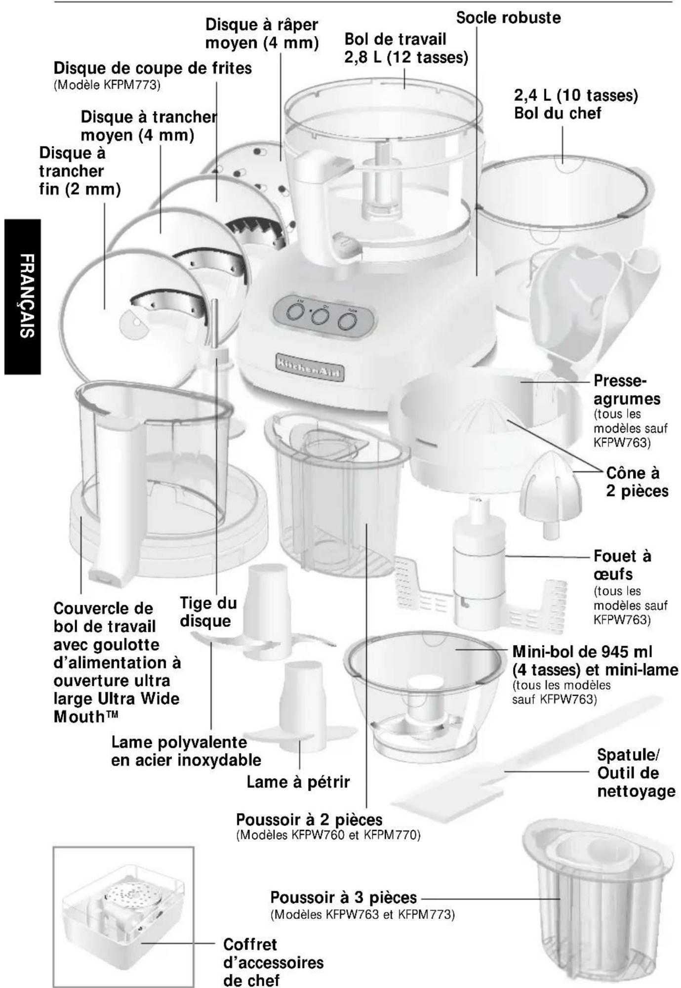 KITCHENAID KFPW760WH - Modèles KFPW760 et KFPW763 : - 1